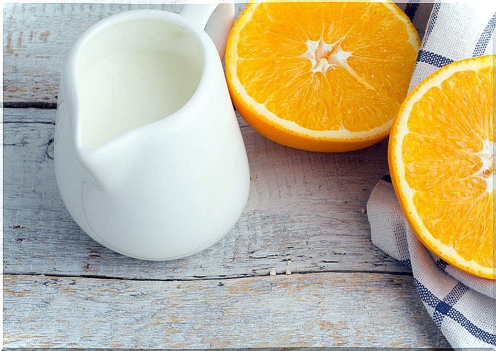 Orange peel and milk