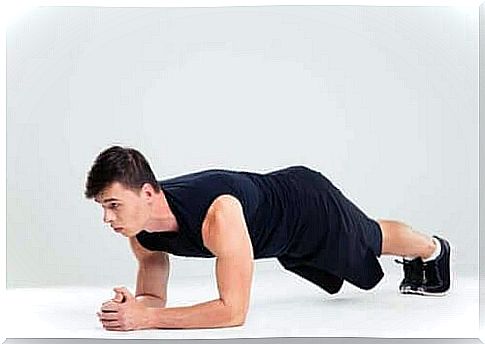 Abdominal exercises with the plank.