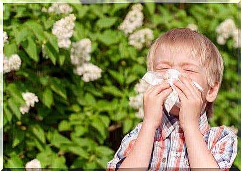 A boy with childhood asthma.