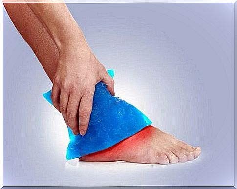 Ice helps for a sprained ankle.