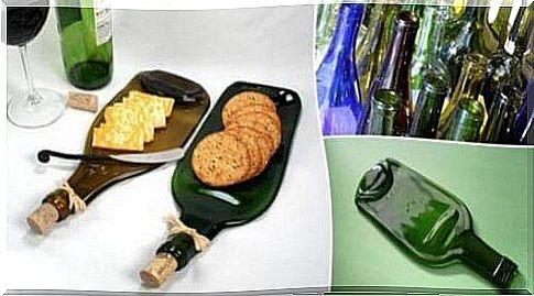 How to make a unique dish for snacks with a glass bottle