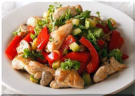 Chicken and vegetable dish