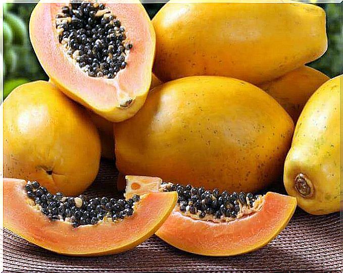 Slices of papaya