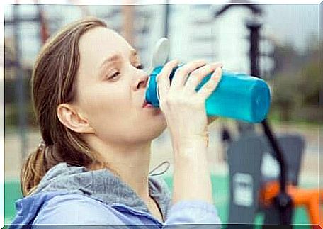 Woman drinking water